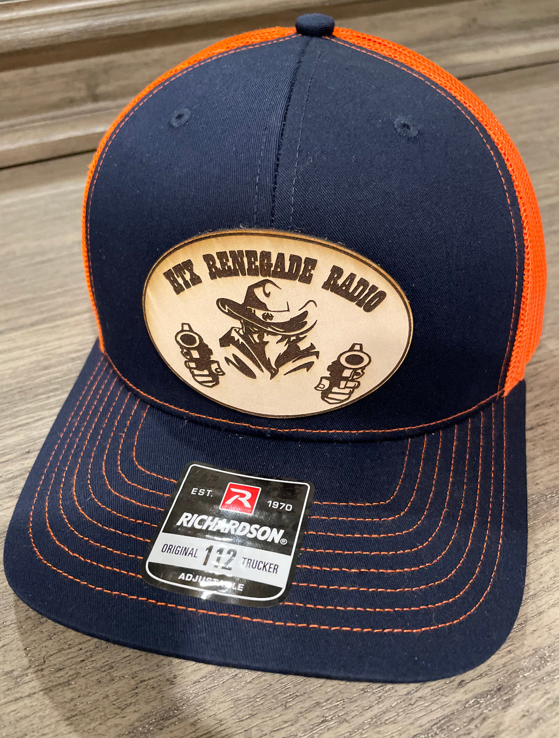 HTXRR Gunslinger Belt Buckle Hat Navy/Orange